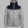 Napapijri Aerons Colour Block Hooded Quilted Jacket Grey Ghost