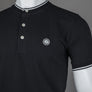 Pretty Green Allesley Tipped Grandad T-Shirt Black