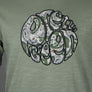 Pretty Green Aquarelle Paisley Applique Logo T-Shirt Green