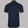 Pretty Green Barton Polo Shirt Navy/Yellow/Orange