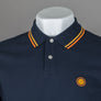 Pretty Green Barton Polo Shirt Navy/Yellow/Orange