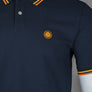 Pretty Green Barton Polo Shirt Navy/Yellow/Orange