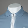 Pretty Green Finham Zip Neck Polo Shirt Blue
