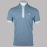 Pretty Green Finham Zip Neck Polo Shirt Blue