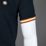 Pretty Green Hollen Tipped Grandad T-Shirt Navy