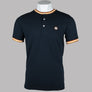 Pretty Green Hollen Tipped Grandad T-Shirt Navy