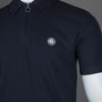 Pretty Green Islington SS Zip Polo Shirt Navy
