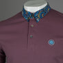 Pretty Green Marriot Paisley Collar Polo Shirt Purple