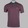 Pretty Green Marriot Paisley Collar Polo Shirt Purple