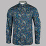 Pretty Green Marriot Paisley Shirt Blue