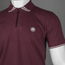 Pretty Green Mountfield Zip Polo Shirt Burgundy