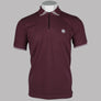 Pretty Green Mountfield Zip Polo Shirt Burgundy