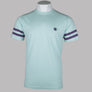 Pretty Green Waterfall Sleeve Stripe T-Shirt Blue