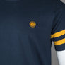 Pretty Green Waterfall Sleeve Stripe T-Shirt Navy