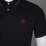Pretty Green Wonderwall Paisley Placket Polo Shirt Black