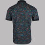 Pretty Green Wonderwall Paisley Polo Shirt Dark Grey