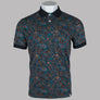 Pretty Green Wonderwall Paisley Polo Shirt Dark Grey