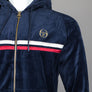 Sergio Tacchini Dallas Velour Hooded Tracksuit Top Maritime Blue