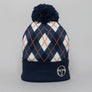 Sergio Tacchini Hamilton Jacquard Argyle Beanie Maritime Blue/Vintage Indigo/Gardenia
