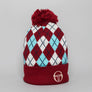 Sergio Tacchini Hamilton Jacquard Argyle Beanie Rhubarb/Gardenia/Aruba Blue