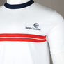 Sergio Tacchini New Supermac T-Shirt White/Maritime Blue/Adrenaline Rush