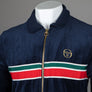 Sergio Tacchini Spencer Velour Track Top Maritime Blue