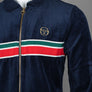 Sergio Tacchini Spencer Velour Track Top Maritime Blue