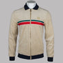 Sergio Tacchini Spencer Velour Track Top Pelican/Maritime Blue
