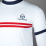 Sergio Tacchini Super MK2 T-Shirt White/Adrenaline Rush