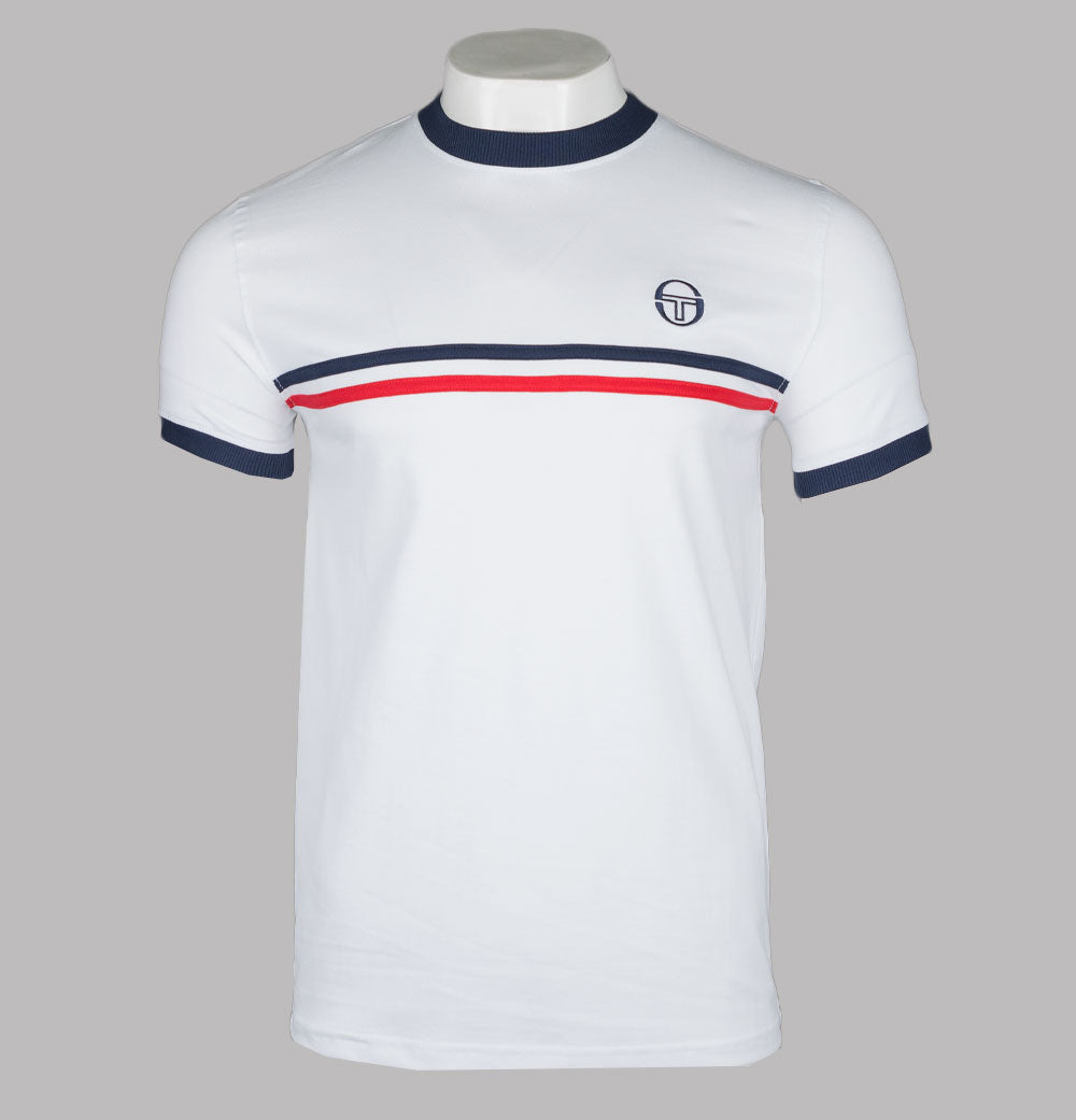 Sergio Tacchini Supermac T-Shirt White/Maritime Blue – Bronx Clothing