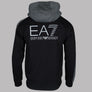EA7 Athletic Colour Block Zip Up Hooded Sweatshirt Black