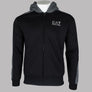 EA7 Athletic Colour Block Zip Up Hooded Sweatshirt Black
