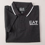 EA7 Core Stripe Collar Polo Shirt Black