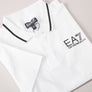 EA7 Core Stripe Collar Polo Shirt White