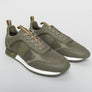 EA7 Emporio Armani Multi Logo Trainers Grape Leaf/Gold