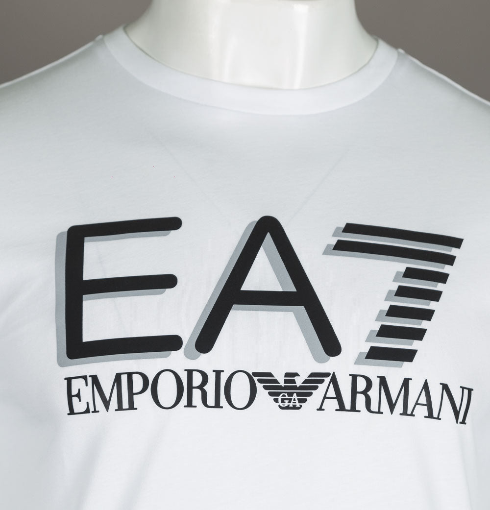 EA7 Large Chest Tipped Logo T-Shirt White โ Bronx Clothing