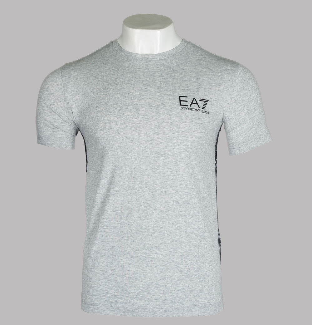 EA7 Side Taping Logo T Shirt Light Grey