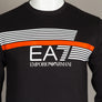 EA7 Stripe Lines Logo Sweatshirt Black