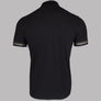 EA7 Gold Textured Logo Polo Shirt Black