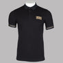 EA7 Gold Textured Logo Polo Shirt Black