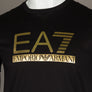EA7 Large Gold Logo T-Shirt Black
