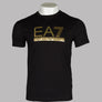EA7 Large Gold Logo T-Shirt Black