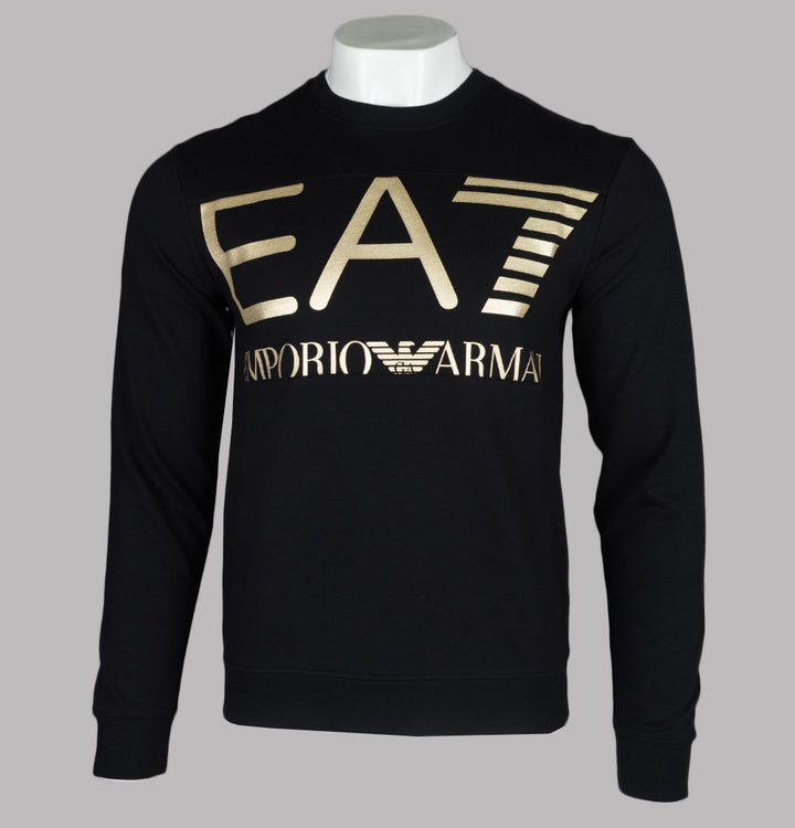 EA7 Logo Series Oversized Logo Sweatshirt Black
