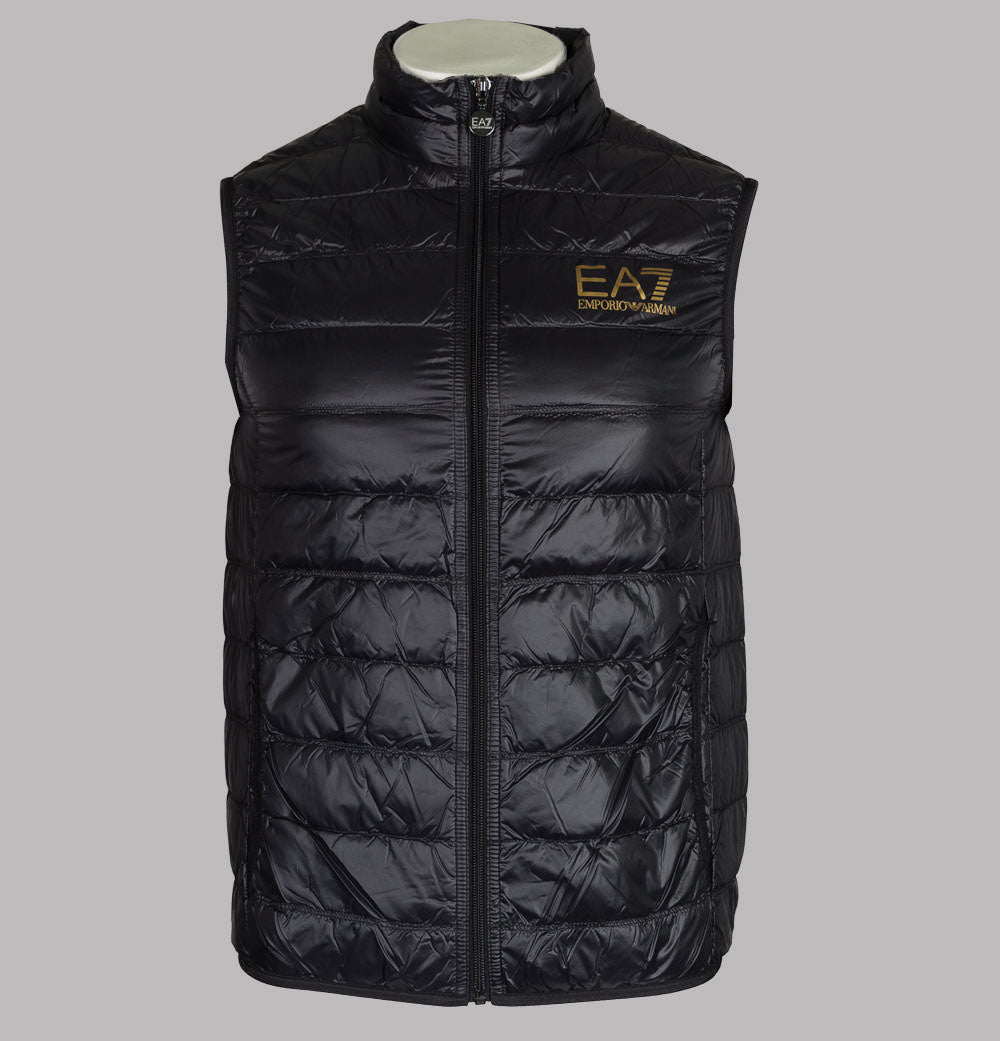 EA7 Quilted Down Gilet Black Gold Bronx Clothing