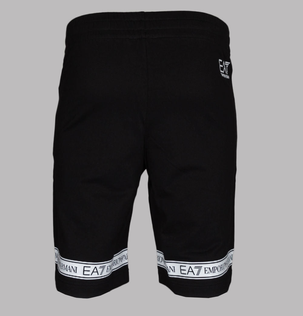 EA7 Rubberised Taping Logo Shorts Black Bronx Clothing