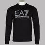 EA7 Rubberised Textured Logo Sweatshirt Black
