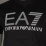 EA7 Rubberised Textured Logo T-Shirt Black