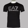 EA7 Rubberised Textured Logo T-Shirt Black