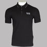 EA7 S/S Tipped Collar Polo Shirt Black