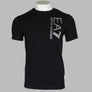 EA7 Silver Chest Logo T-Shirt Black